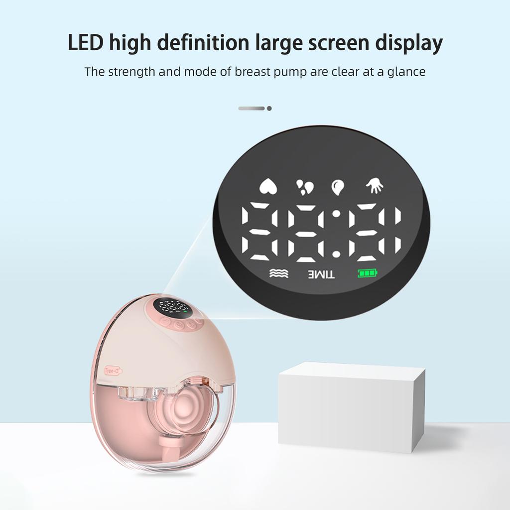 Носимые электрические молокоотсосы Hands Free для кормления грудью 4 режима 12 уровней всасывания Голосовое вещание