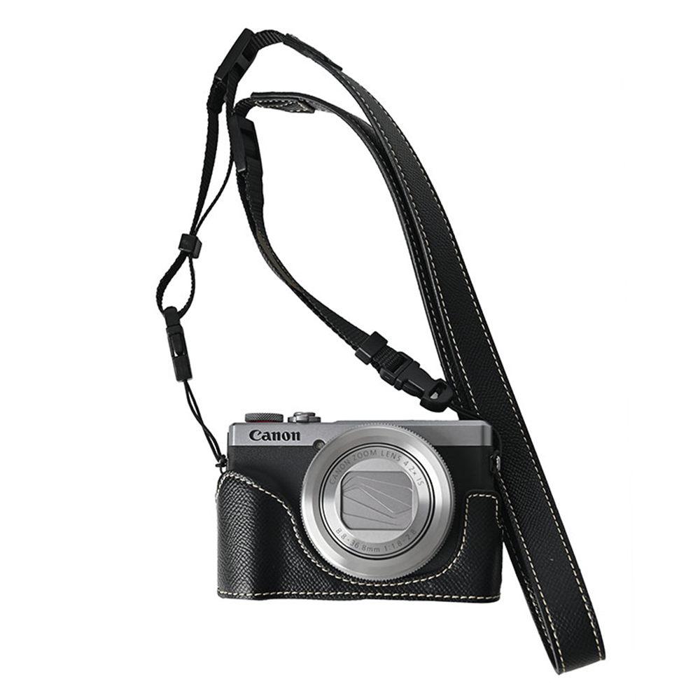 Получехол для камеры из ПУ кожи с принтом пальм для Canon G7X II Mark II III G7X2 G7X3 с открывающимся снизу чехлом и шейным ремешком