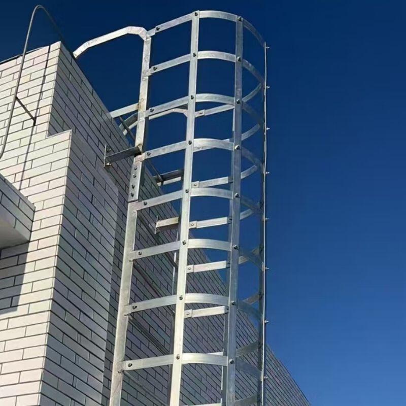 JILIANG Galvanized Caged Steel Multi-section Ladder