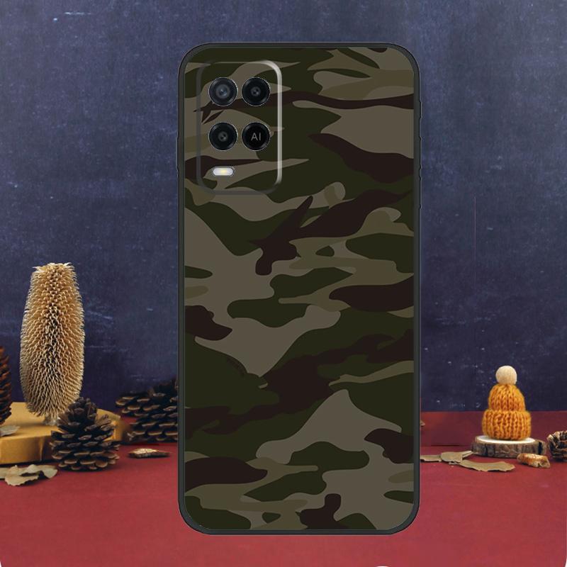 Military Army Camouflage For OPPO A58 A78 A98 A15 A16 A17 A76 A96 A77 A52 A72 A5 A9 A79 A94 A74 A57S A53S A54S Case