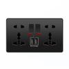 Depoguye Black  Wall Power Button,International General Push Button Light Switch,  Villa Hotel On Off  Switch 220V 86mm*86mm