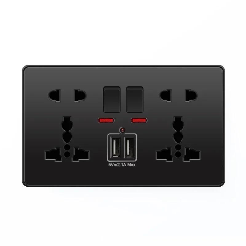 Depoguye Black Wall Power Button,International General Push Button Light Switch, Villa Hotel On Off Switch 220V 86mm*86mm