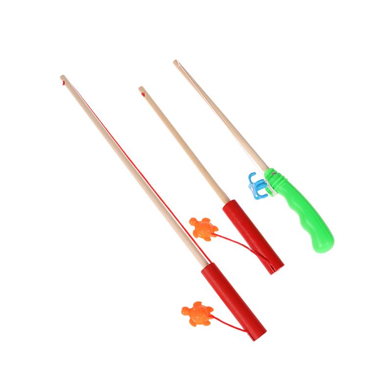 Baby Magnetic Fishing Toy Children'S Fishing Rod Extended Wooden Fishing Rod Built-In Strong Magnetic Hook Fishing