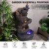 27 Inch 5-Tier Cascading Rock Water Fountain Rock Outdoor Waterfall Fountain for Garden Patio Backyard Porch and Home Art Decor