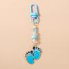 Cute Enamel Footprint Keychain Women Girls Key Ring Pendants for Handbag Decor DIY Key Chain Kid's Jewelry Gifts