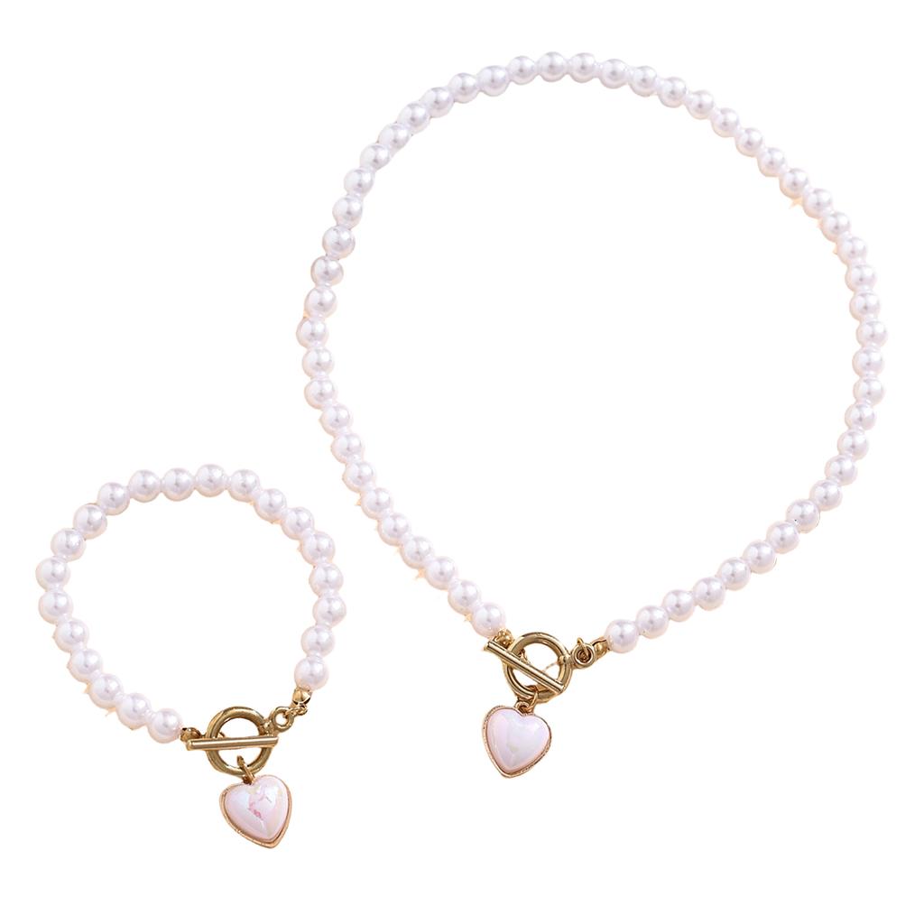 Стильное Жемчужное Ожерелье Элегантные Украшения Элегантный Браслет из Бусин Регулируемое Ожерелье Текстура Имитации Жемчуга для Ежедневного Ношения