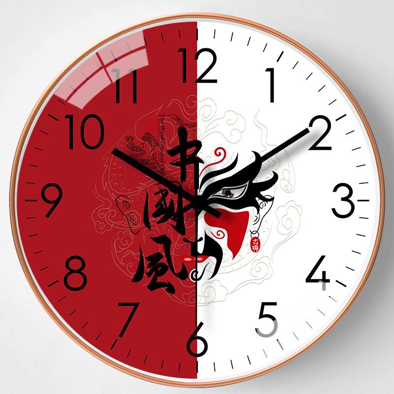 14-дюймовые 35 см настенные часы в новом китайском стиле, для гостиной, дома, бесшумные, настенные часы для спальни, подвесные настольные кварцевые часы