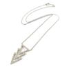 [P1260] - Silver Necklace 'Triangles' Silver White (rhodium Plated)