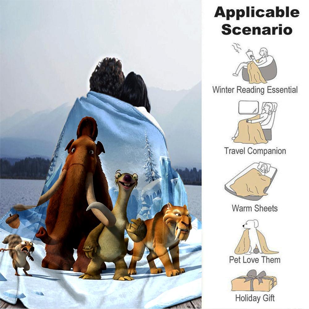 Ice Age Adventure Blanket Soft Throw Blanket For Home Bedroom Bed Sofa Travel Office Solid Christmas Blanket