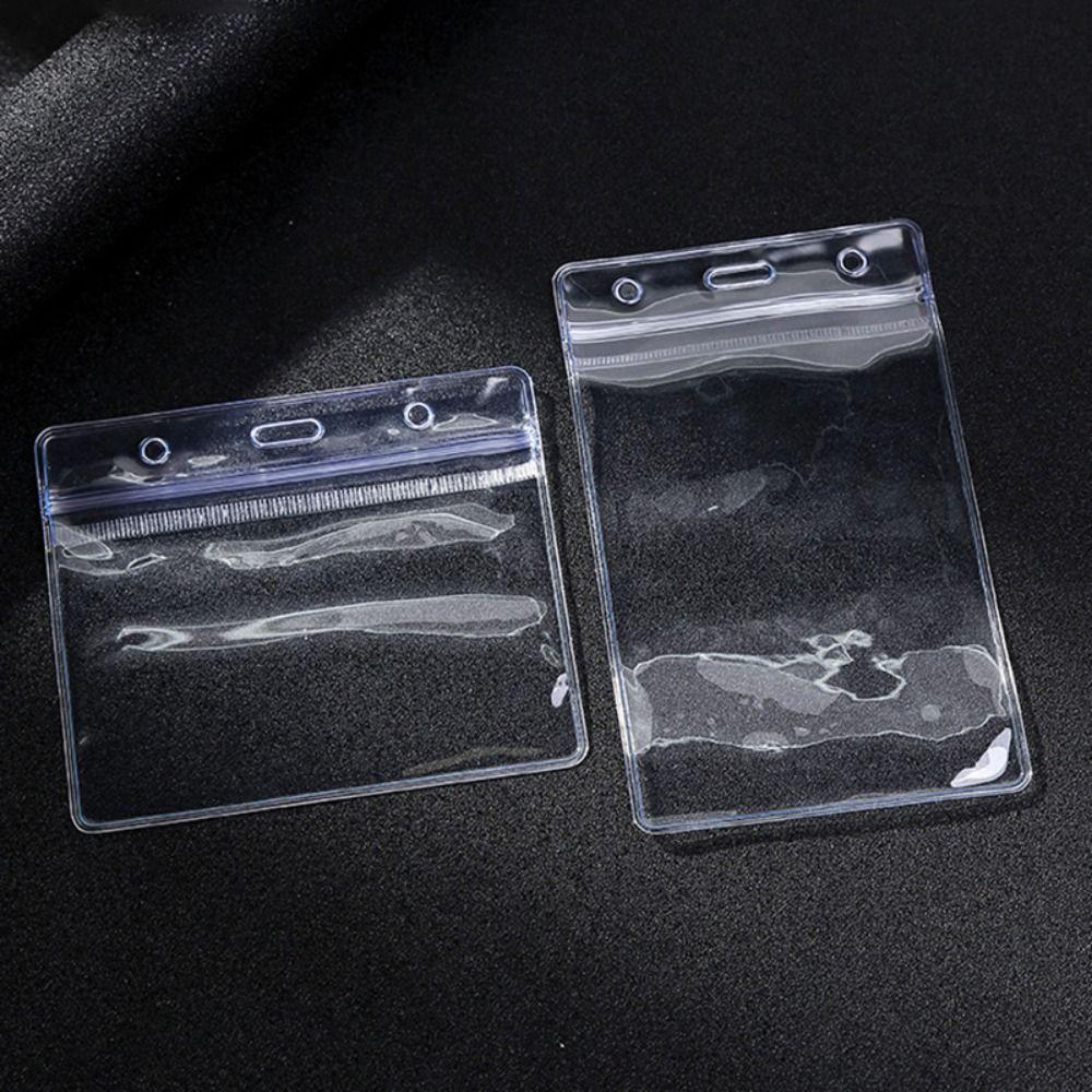 1PC PVC ID Card Badge Holder Transparent Name Card Protector Cover New Employee Card Case