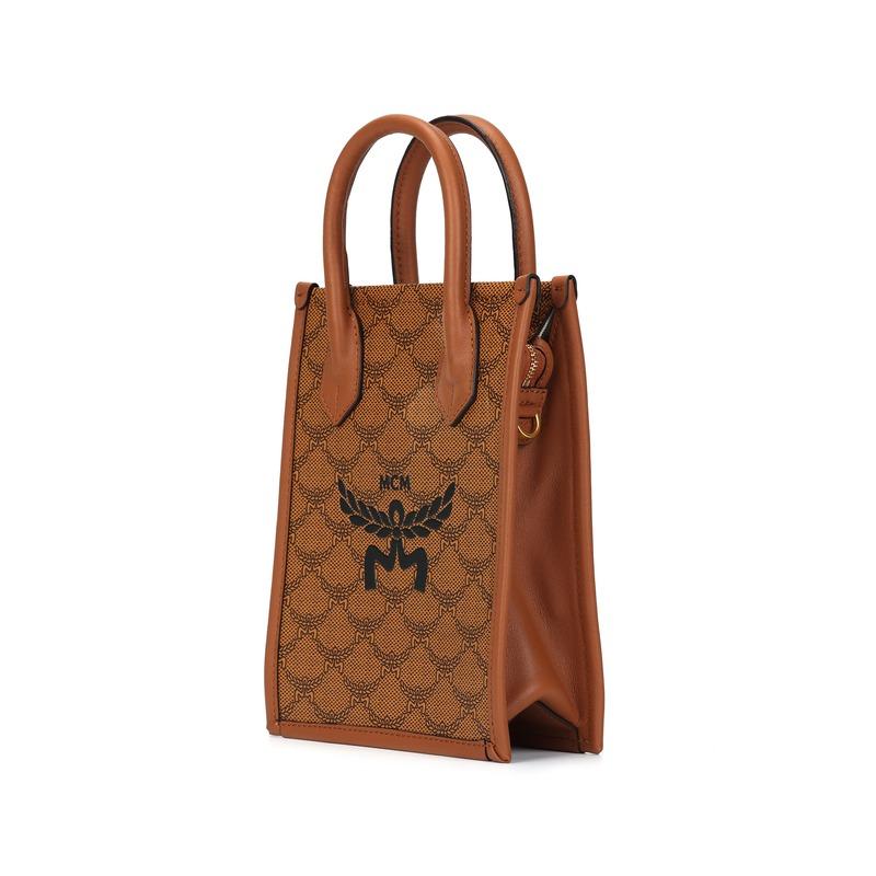 MCM Himmel Logo Cowhide Tote Handbag MMTEAAC02CO001