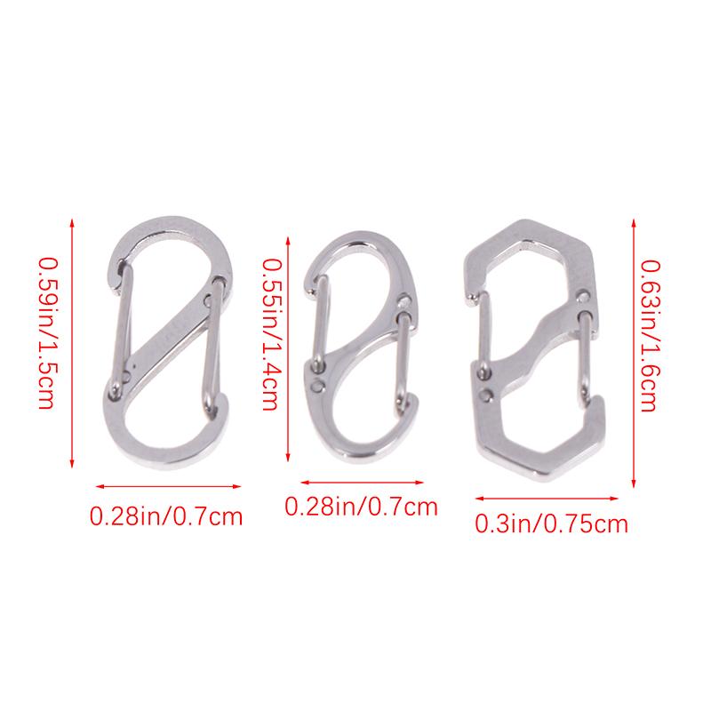 1Pc S Type Carabiner Metal Double Hooks Mini Keychain Lock Hook Anti-Theft Outdoor Camping Backpack Buckle Spring Snap Hooks