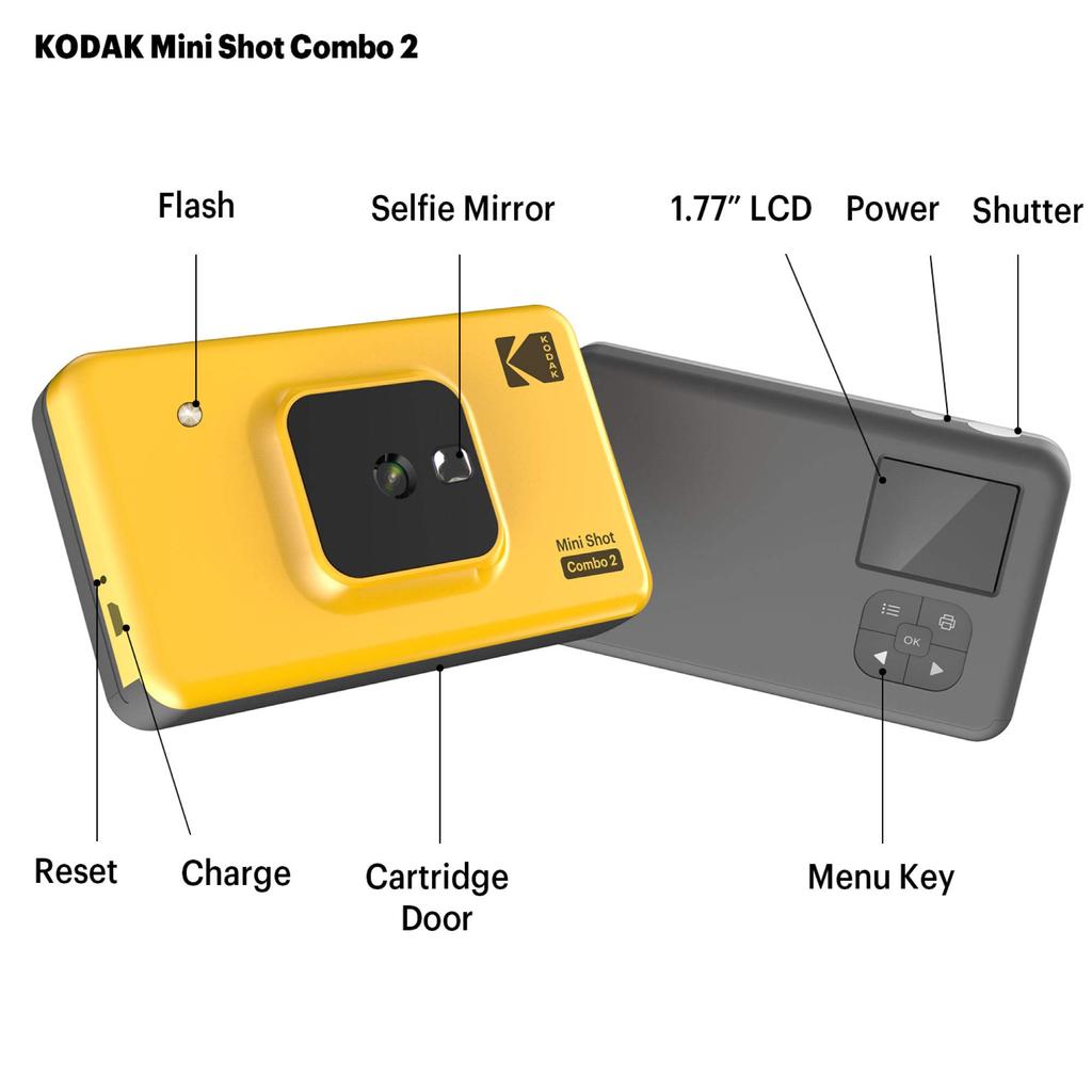 KODAK Instant Camera Printer C210 White 10MP Bluetooth Connection C210WH []
