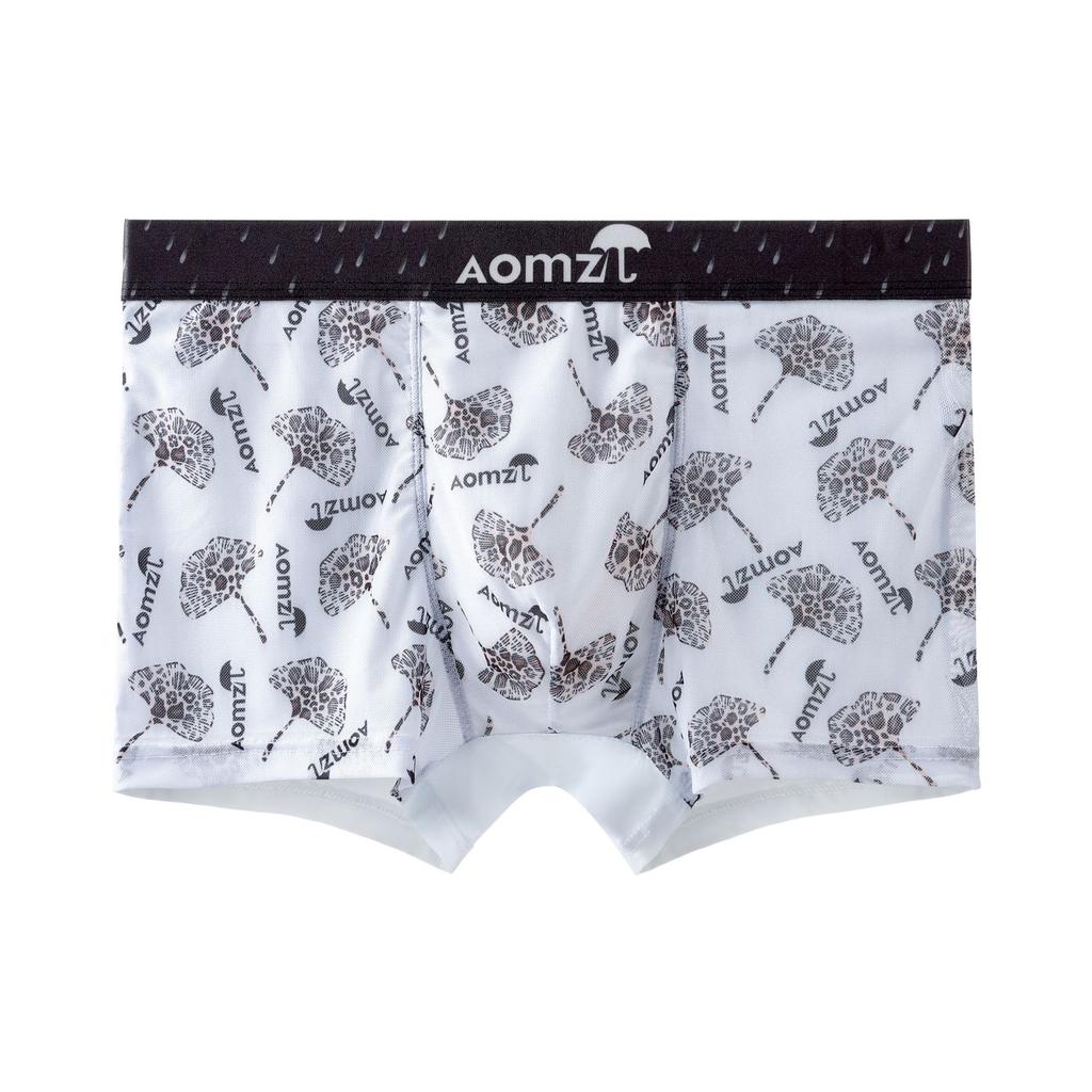 Мужские трусы-боксеры с сетчатым принтом, мужские летние прохладные дышащие четырехугольные короткие трусы-боксеры с головкой