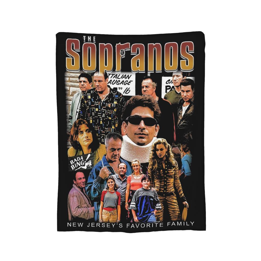 Винтажное одеяло 90-х годов с изображением семьи из сериала «Клан Сопрано», флисовое, для весны и осени, портативное, ультрамягкое, плед для дивана, диванной кровати, покрывало