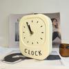Nordic Wall Clock Desk Cream White Iron Clock Wall Decoration for Bedside Table Living Room Home Docor Desk Korean Style Docor