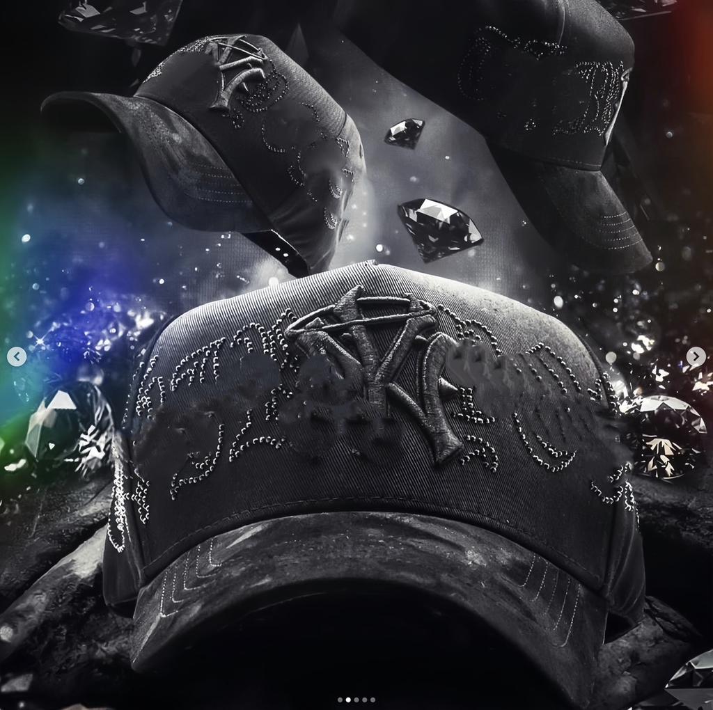 High Quality 5-Panel Curved Brim Baseball Cap with Rhinestone Embellishments Terry Fabric Dobby Style-Sporty Unisex Adult Hat