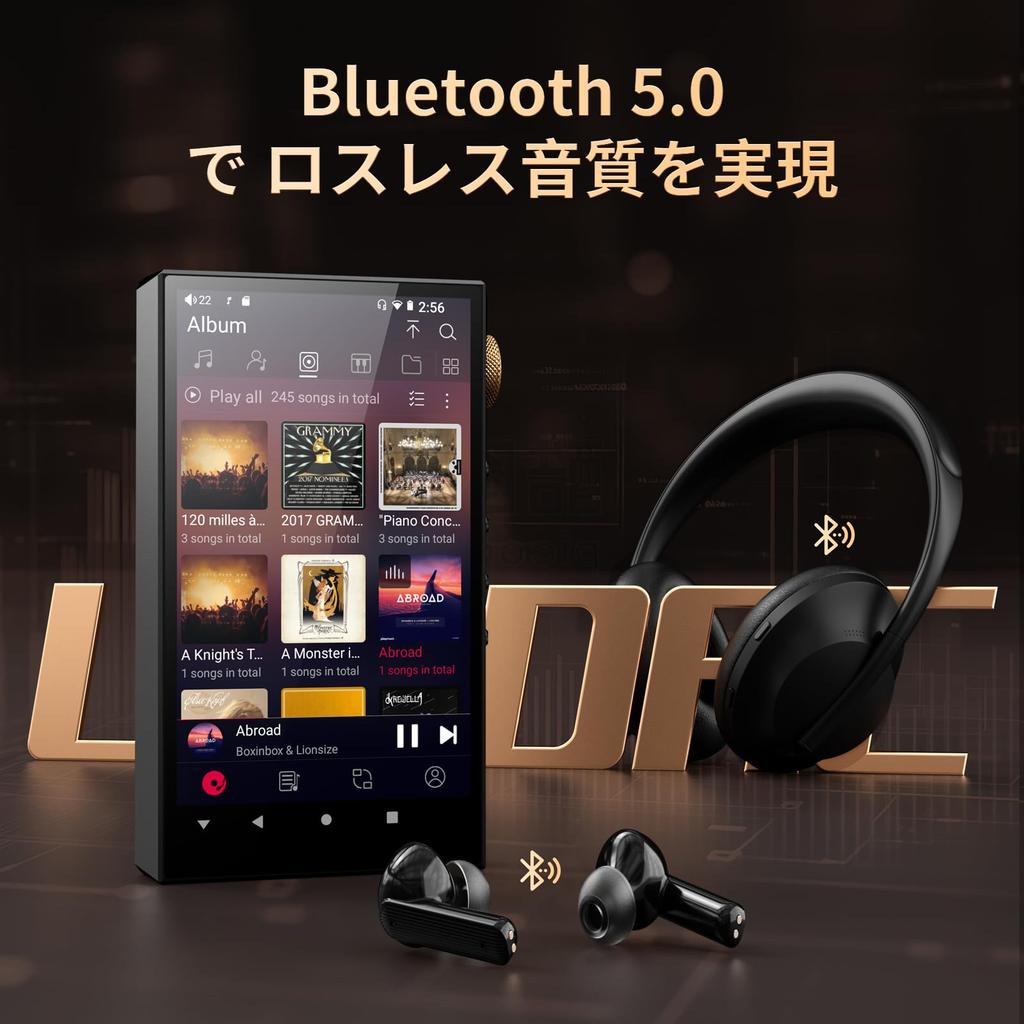 160 ГБ плеер, совместимый со Spotify, Hi-Res MP3-плеер, аудиоплеер DSD512, HIFI, Bluetooth 5.0, совместимый с WiFi, 4,4 мм балансный разъем, двойной ЦАП ESS, 4.02