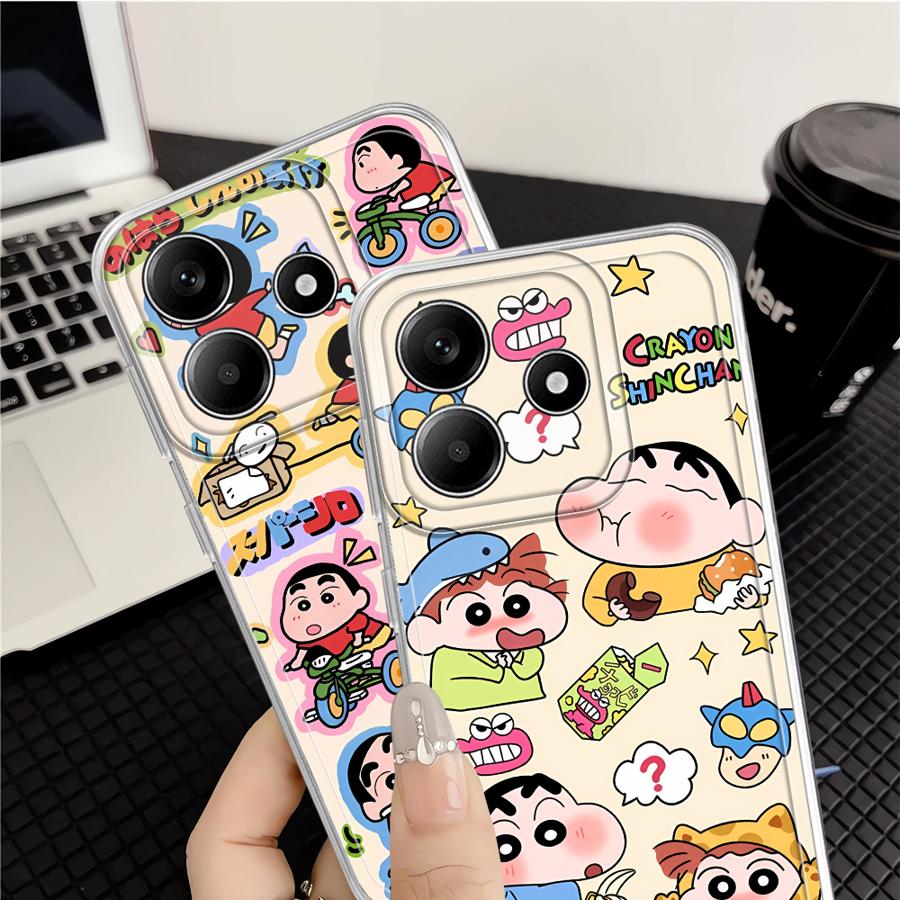 Cute Crayons Shinchans Case for Xiaomi Redmi Note 14 Pro Plus 14C 11 9 10 13C 10S A4 Note 13 12S 12 11S Soft Phone Cover