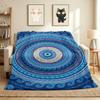 Blue Mandala Flannel Blanket Throw Blanket Soft Warm Sofa Bed Camping Car home Decor Unique Christmas Gift C930963