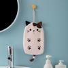 Strong Absorbent Hanging Cat Embroidery Towel Home Decor Dual-use Coral Velvet Hand Towel Bathroom Supplies Towel