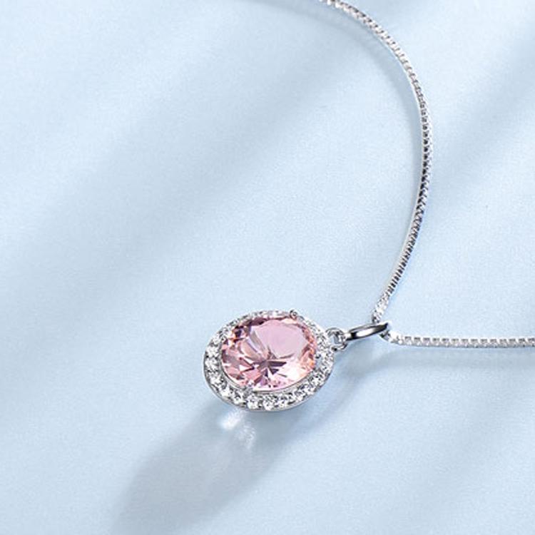 Umcho Роскошный розовый сапфировый кулон с морганитом, юбилей, день рождения, День святого Валентина, ювелирные изделия, подарки для женщин, жены и девочек