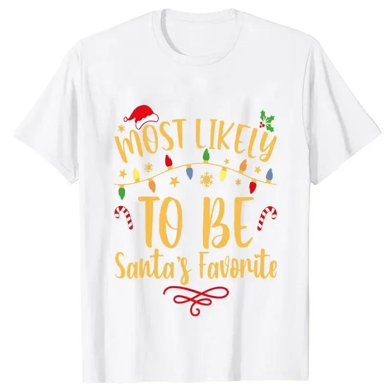 Merry Christmas Friends Party Tee Family Matching Tops Most Likely To Christmas Unisex Fashion Y2K White TShirt Unisex Clothing