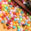 50 шт. 6 мм акриловые AB многогранные круглые шарики россыпью для изготовления браслета, ожерелья