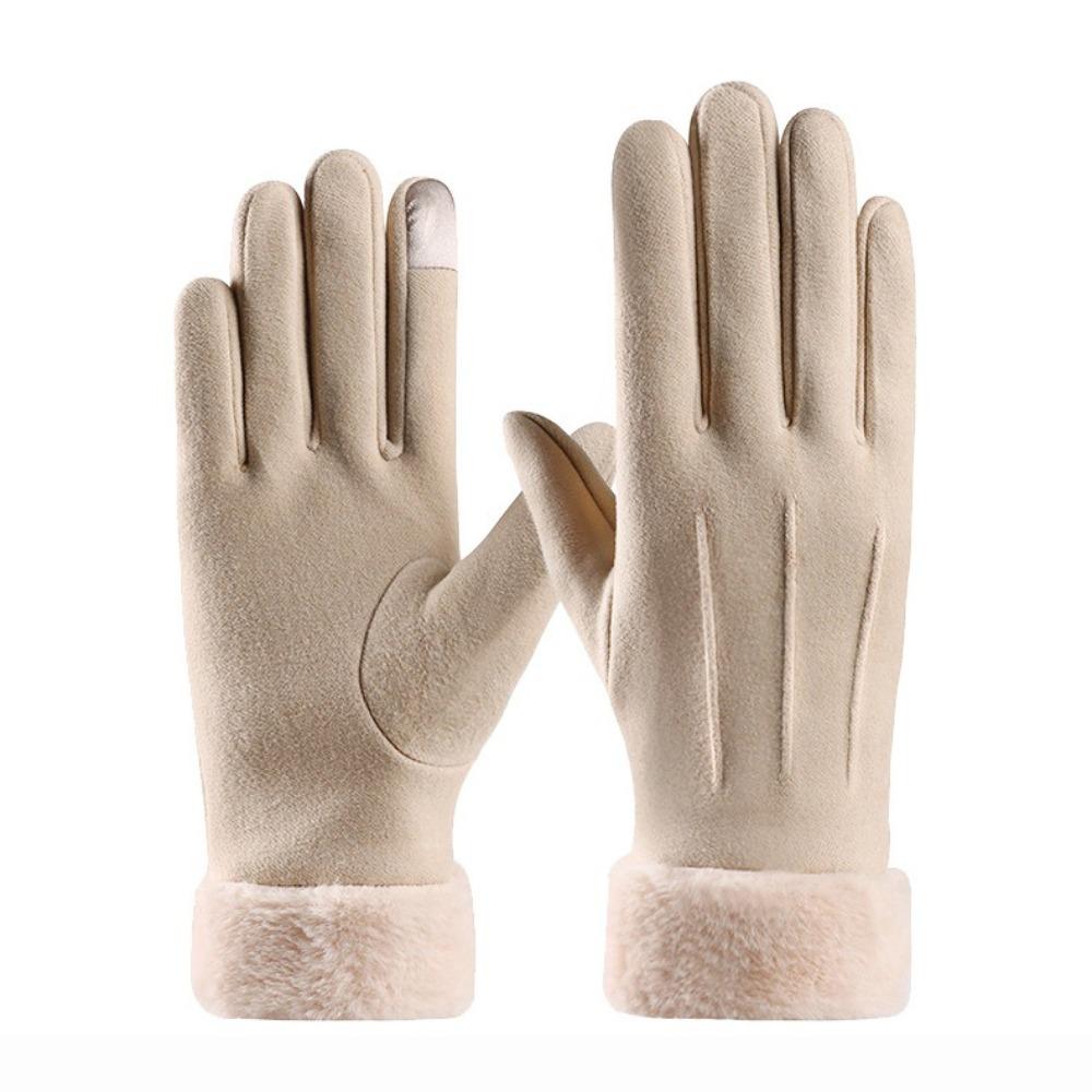 Thick Plush Gloves Outdoor Guantes Fashion Touchscreen Gloves Lady