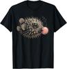 Retro Puffer-Fish Bubble Gum Underwater Sea Blow-Fish T-Shirt