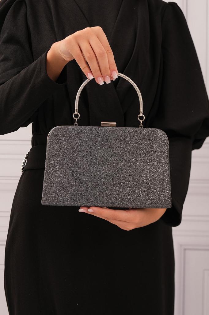 Women's Stylish and Useful Evening Dress Bag Platinum Simkum Women's Clutch Evening Dress Bag with Chain Strap