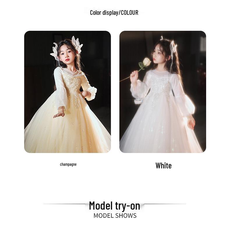 Роскошное платье для девочки-цветочницы - Принцессино платье на день рождения и свадебное платье для выступлений на фортепиано