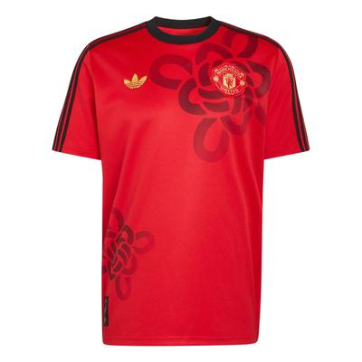 adidas Оригинал Манчестер Юнайтед Осень/Зима 25 Культурная история Футболка, Мужская с круглым вырезом с коротким рукавом Модная Повседневная Футбольные Топы JM5568