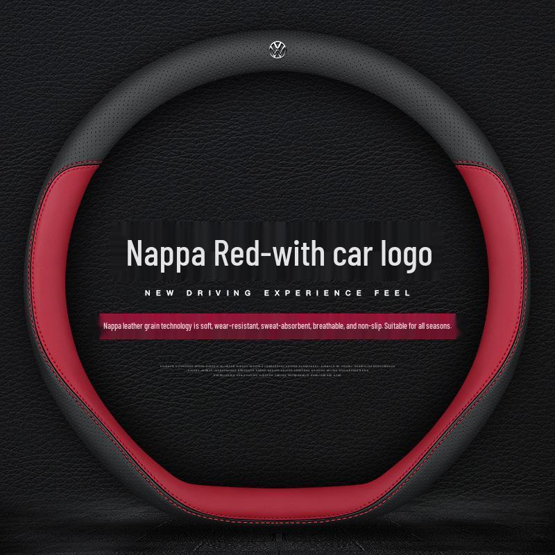 VW Steering Wheel Covers Compatible with Lavida, Sagitar, T-Roc, Polo, Tayron X, Magotan, Tiguan L, Bora, Lamando - Fits New & Old Models.