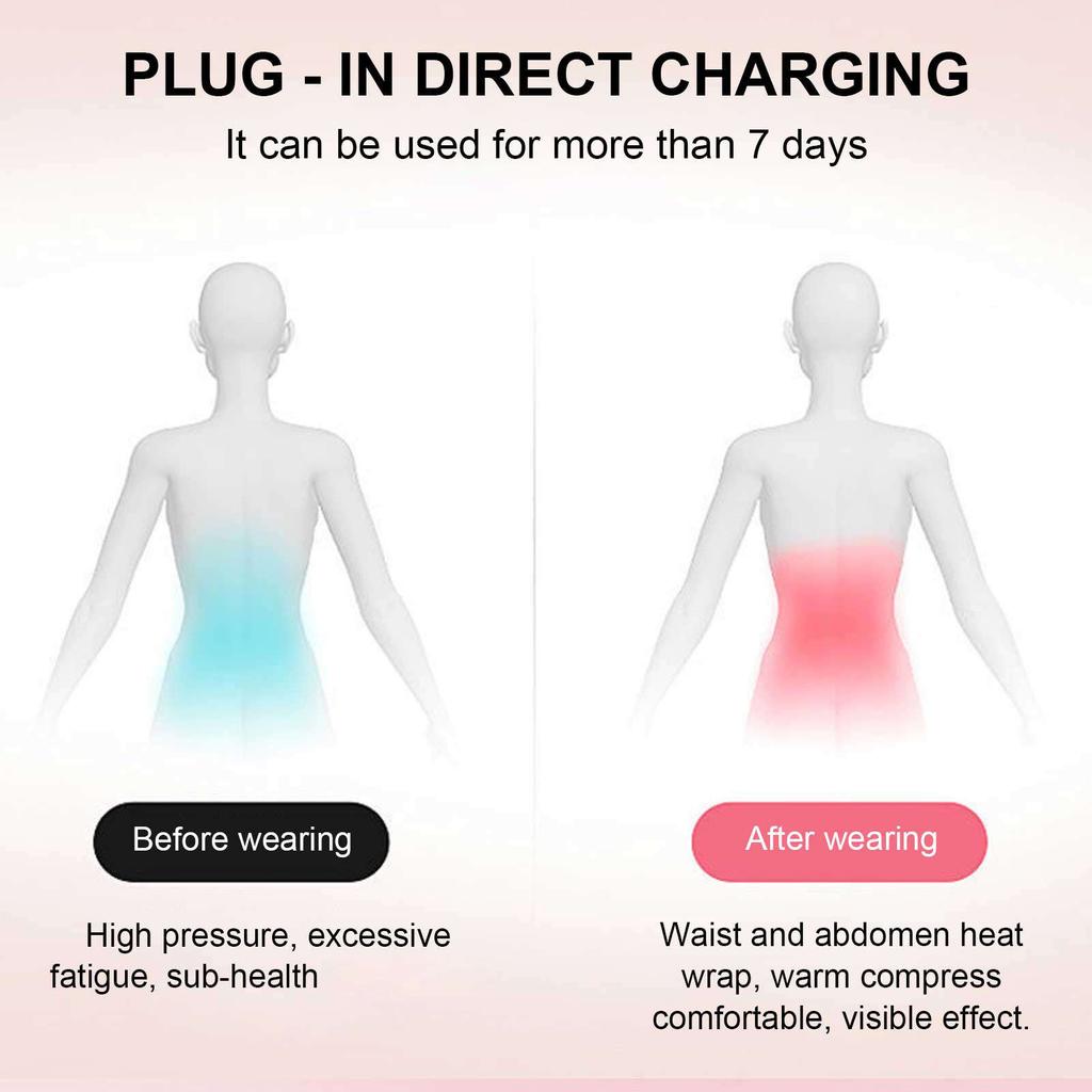Электрическая грелка для живота, 3 уровня нагрева, термостатический вибрационный пояс для подогрева талии, зарядка через USB