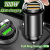 100W Mini Car Charger USB Type C Car Phone Charger Fast Charging Quick Charge Adapter For IPhone