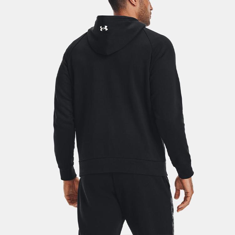 Under Armour Johnson Series Logo Print Fleece Training Hoodie Men Hoodies Black 1367109-001