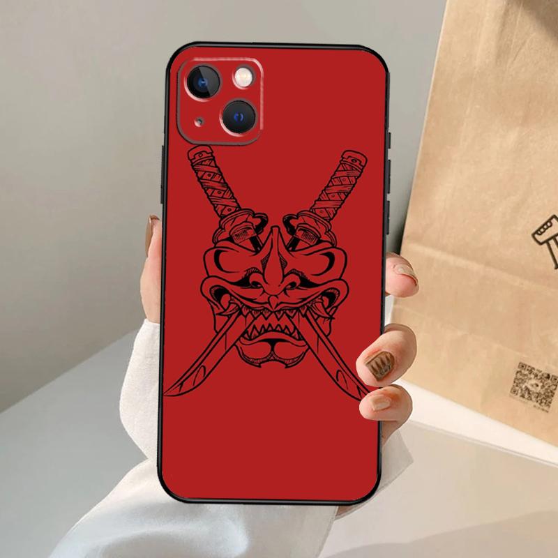 Чехол для телефона с маской Они самурая Для iPhone 17 Air 16 15 14 11 12 13 Pro Max 12 13 mini 15 16 Plus 16e Чехол Coque