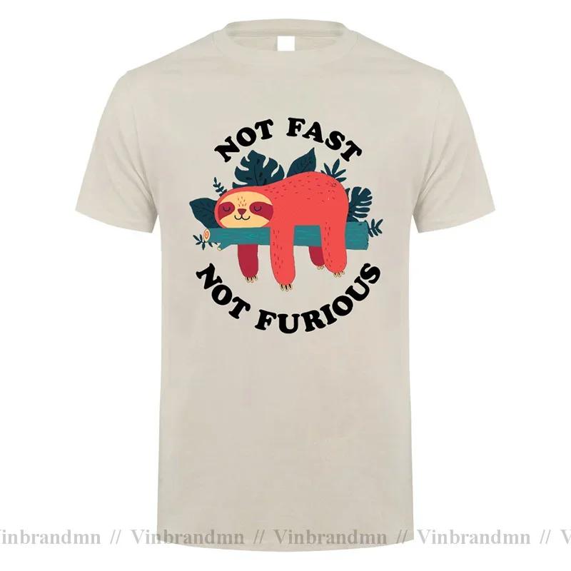 Not Fast Not Furious Cartoon Sloth Print Unisex Tee Shirts Breathable Brand Tops Street Fashion Tshirt Unisexs Casual Summer T Shirts