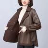 Thickened and Warm Jacket Double-sided Wear Leather Jacket with Wool Lining  Coat