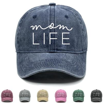 Регулируемая бейсболка с принтом "MOM LIFE", белая надпись, папина шляпа, хлопок, однотонный головной убор, свободная кепка-снэпбек, солнцезащитная шляпа