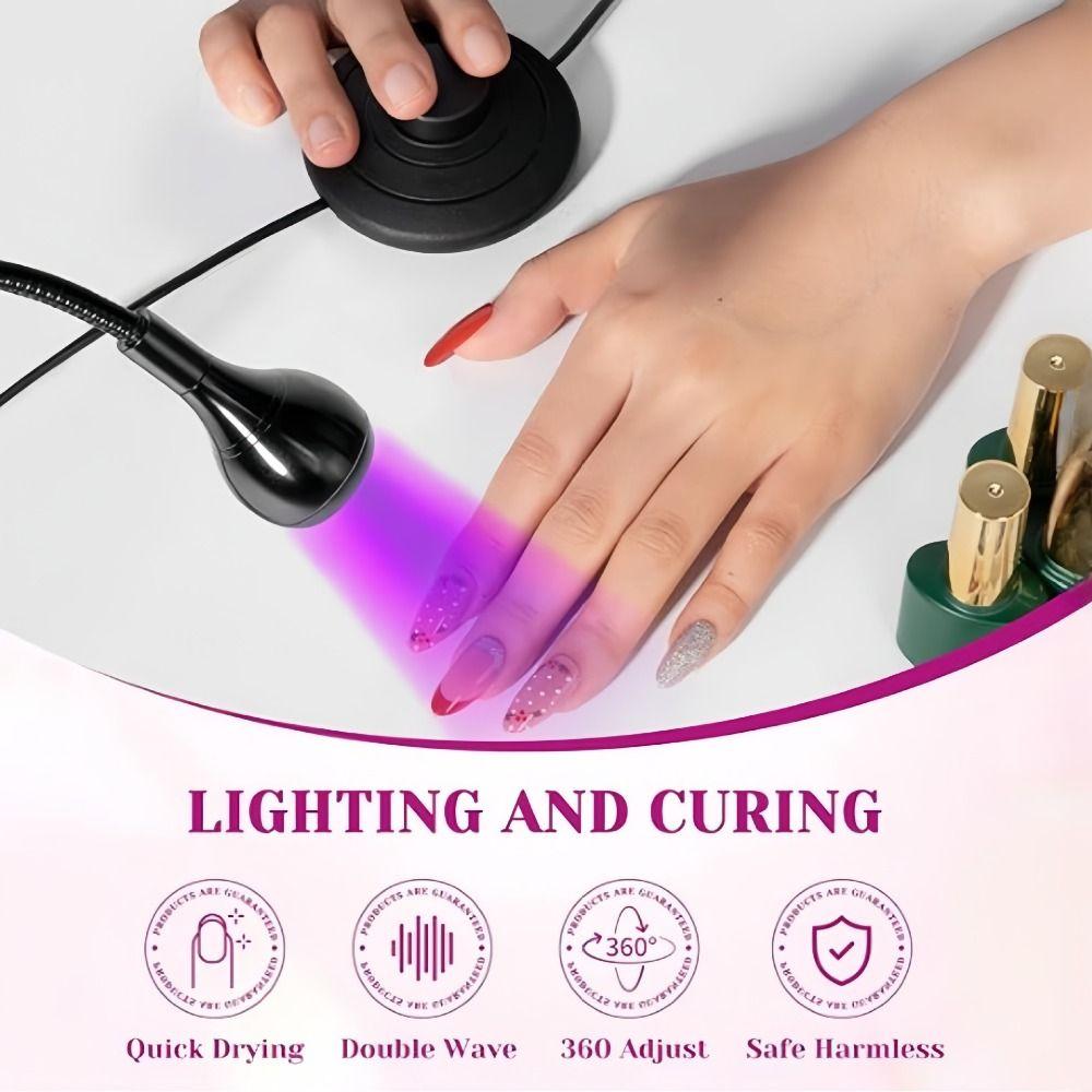 5W Power UV LED Nail Lamp Foot Pedal Switch Nail Drying Light Gel Polish Curing Lamp Nail Salon