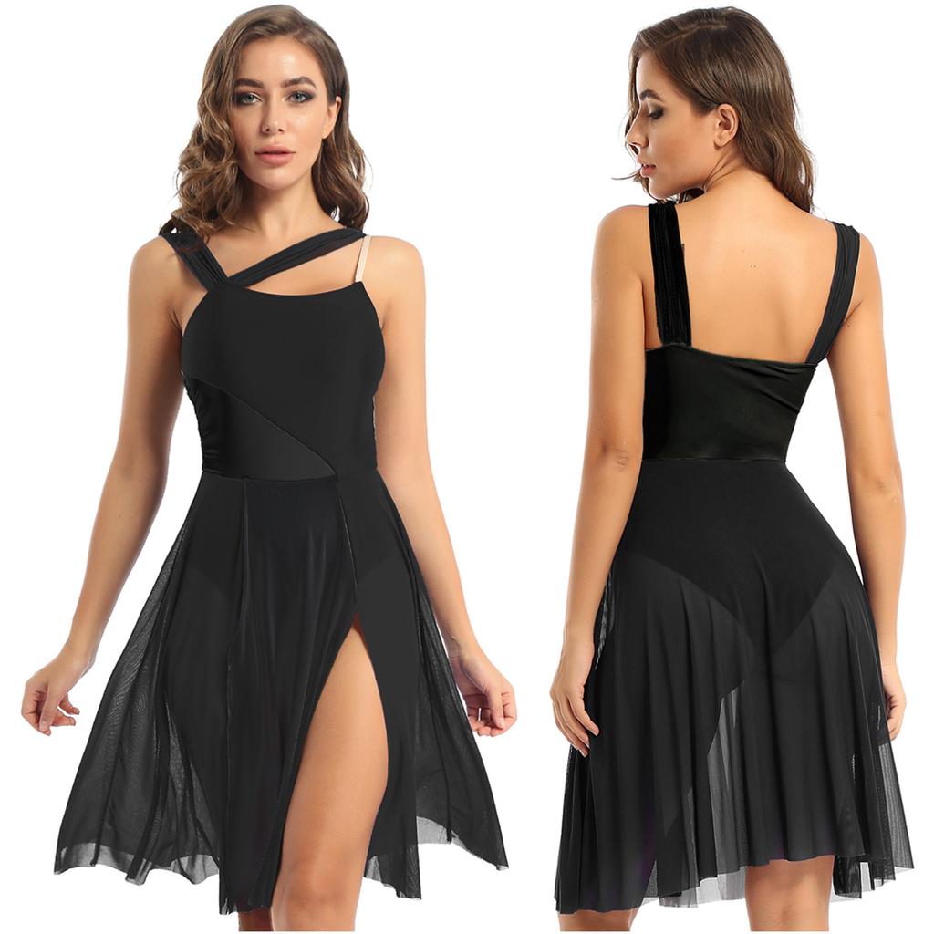 Женское лирическое танцевальное платье, современный балетный костюм, цветное трико, платье