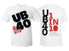 UB40 - One in ten black and red front print on a classic unisex 3D T-shirt PA934