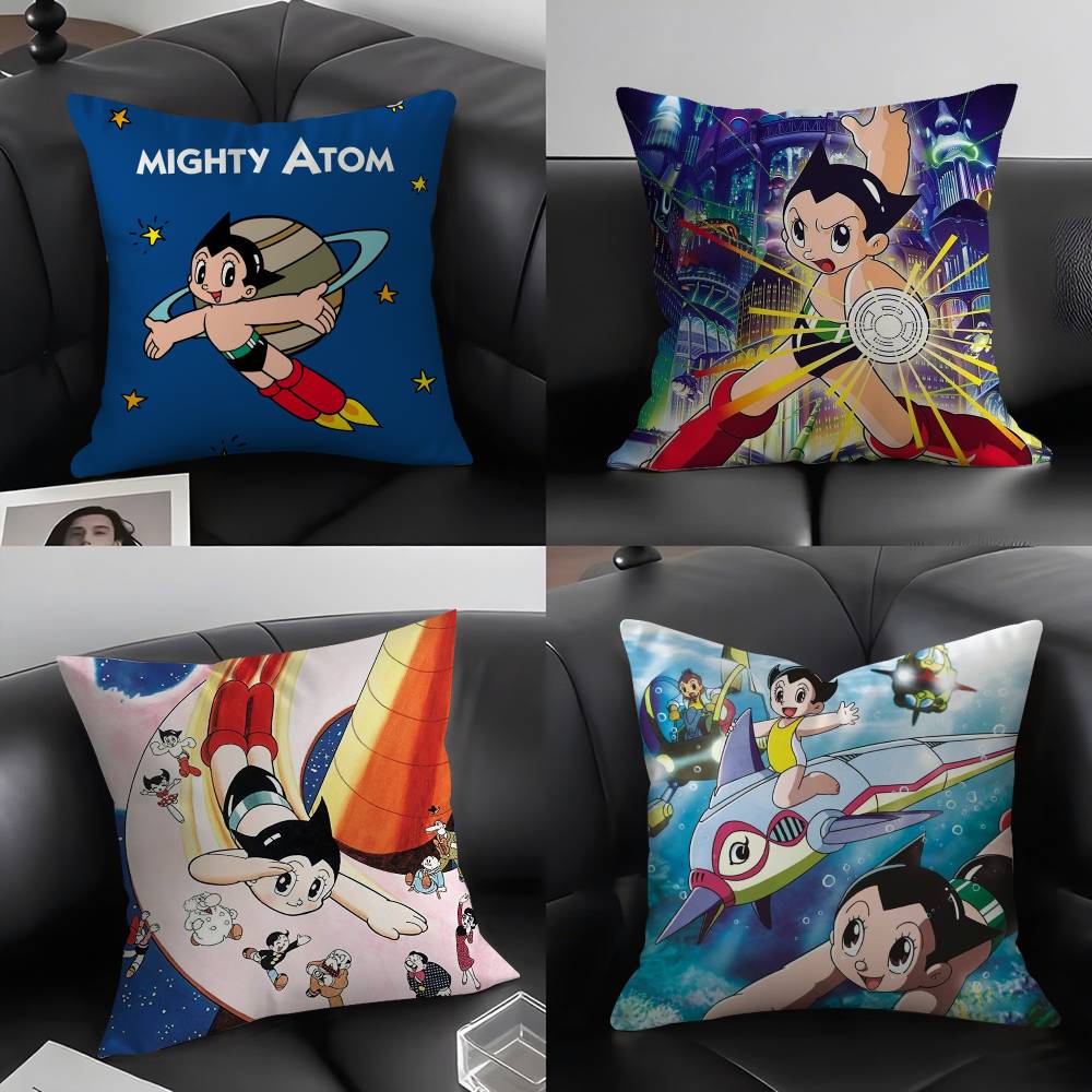 M-Mighty A-Atom Pillow Case Home Dorm Chair Back Short Plush Double-sided Printing Office Nap Time Cushion Cover