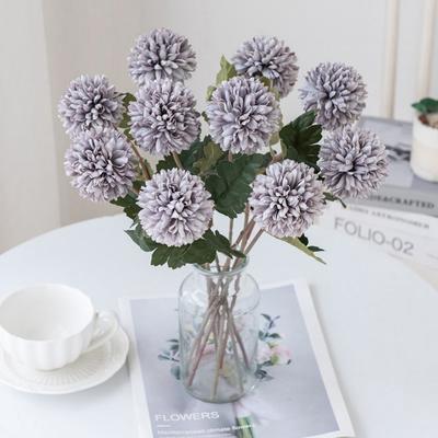5/10 шт. Искусственные цветы Шелковый шар Хризантема Свадебные Букеты невесты Дом Садовая стена Праздничные украшения Подарки своими руками Вечеринка