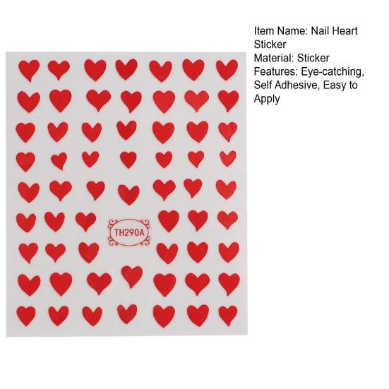 Exquisite Self-Adhesive Gloss Nail Heart Sticker Valentines Adhesive Decals Decor Supplies