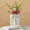Modern Minimalist Ceramic Face Vase Dried Flowers White Decorative Tabletop Ornament Living Room Entryway Study