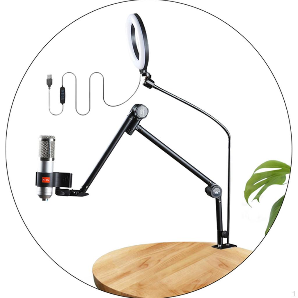 Регулируемая микрофонная стойка для использования в студии с прочным держателем