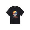 Adidas Neo Logo Print Crew Neck T-Shirt Unisex Tops Black HN4743